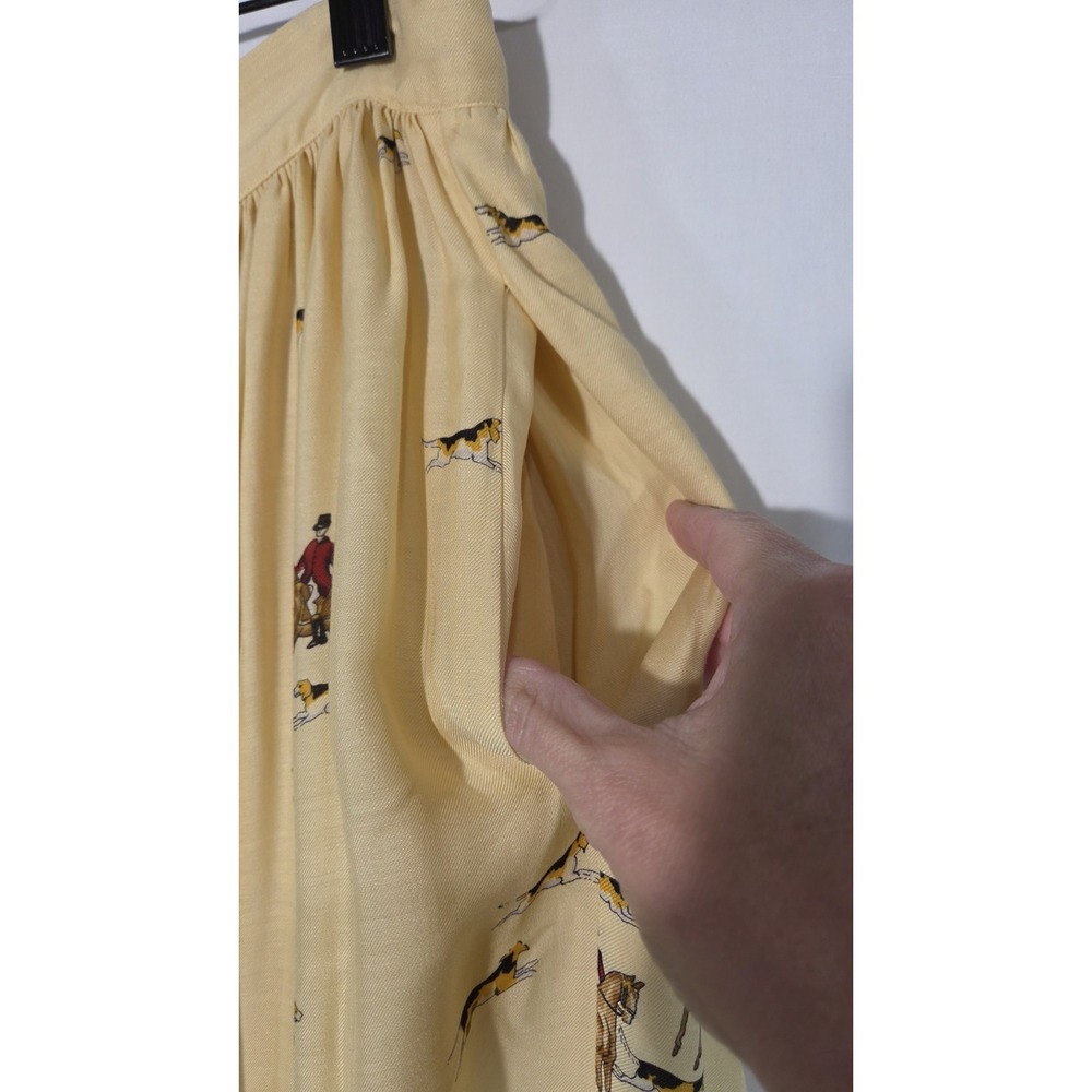 Vintage Ralph Lauren Equestrian Fox Hunt Full Maxi Skirt Sz 10 Americana Horse - Picture 3 of 9